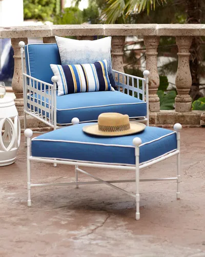 Neiman Marcus Avery Lounge Chair, White/blue