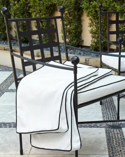 Neiman Marcus Avery Neoclassical Dining Chair Replacement Cover In White/black