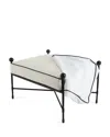 Neiman Marcus Avery Neoclassical Ottoman Replacement Cover In White/black