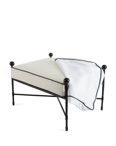 Neiman Marcus Avery Neoclassical Ottoman Replacement Cover In White/black