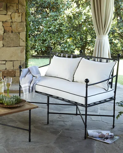 Neiman Marcus Avery Neoclassical Outdoor Bench In Black