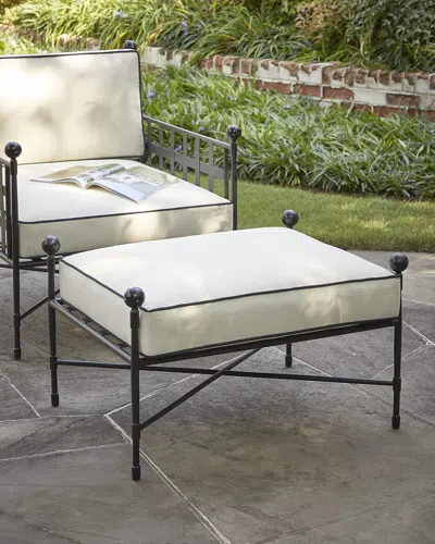 Neiman Marcus Avery Neoclassical Outdoor Ottoman In Black