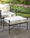 Neiman Marcus Avery Neoclassical Outdoor Ottoman In White/black
