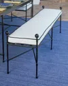 Neiman Marcus Avery Outdoor Dining Bench In Black/white
