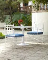 Neiman Marcus Avery Outdoor Dining Chair In White/blue