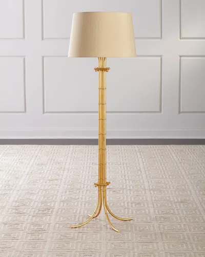 Neiman Marcus Bamboo Floor Lamp In Gold