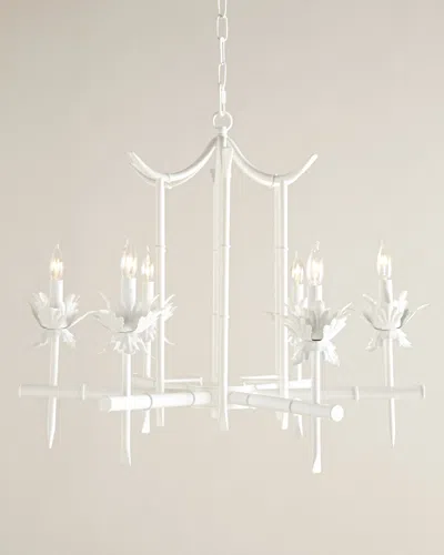 Neiman Marcus Bamboo-motif 6-light Chandelier In White