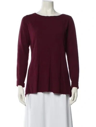 Pre-owned Neiman Marcus Bateau Neckline Sweater In Burgundy