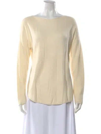 Pre-owned Neiman Marcus Bateau Neckline Sweater In Neutral
