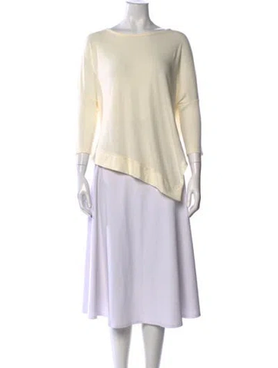 Pre-owned Neiman Marcus Bateau Neckline Sweater W/ Tags In Neutral