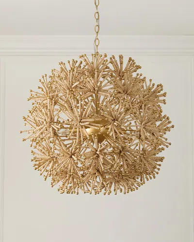 Neiman Marcus Beaded Flower Burst 28.5" 3-light Chandelier