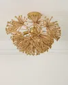 Neiman Marcus Beaded Flower Burst 3-light Flush Mount