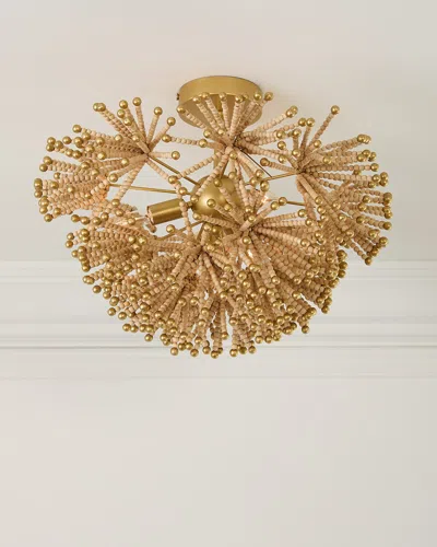 Neiman Marcus Beaded Flower Burst 3-light Flush Mount
