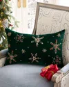 Neiman Marcus Beaded Snowflakes Classic Christmas Lumbar Pillow, 14" X 22"