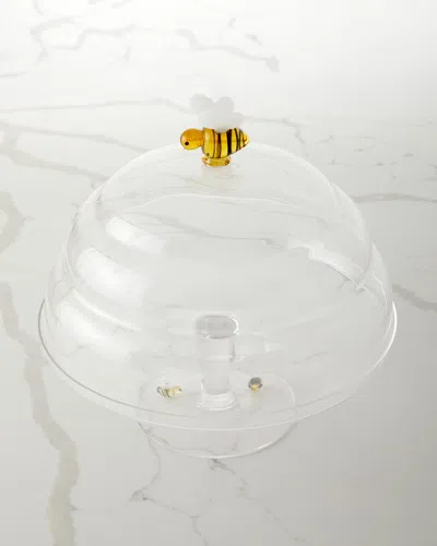 Neiman Marcus Bee Cake Stand And Dome In Transparent