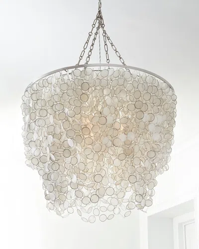 Neiman Marcus Bernadette 3-light Capiz Chandelier In Natural