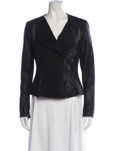Pre-owned Neiman Marcus Biker Jacket In Blue