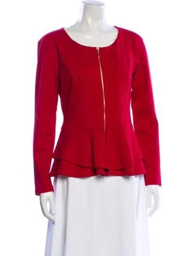 Pre-owned Neiman Marcus Biker Jacket In Red
