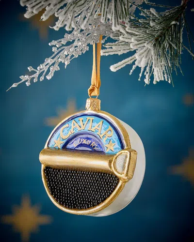 Neiman Marcus Black Sturgeon Caviar Can Christmas Ornament