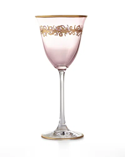 Neiman Marcus Blush Oro Bello Wine Goblets, Set Of 4
