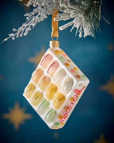 Neiman Marcus Box Of Macarons Christmas Ornament In Multi