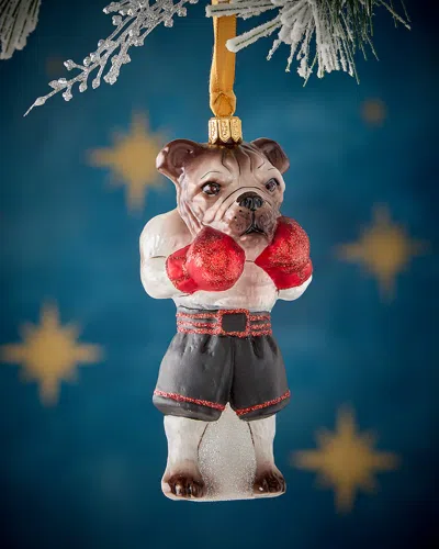 Neiman Marcus Boxing Dog Christmas Ornament