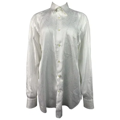 Pre-owned Neiman Marcus Brioni  White Cotton Button Down Shirt