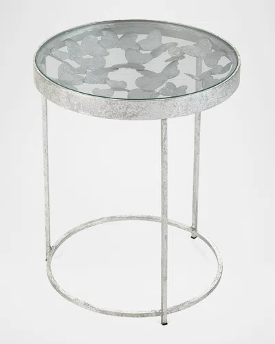 Neiman Marcus Butterfly Side Table In Silver