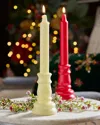 Neiman Marcus Candlestick-shaped Candle, Cream In Red