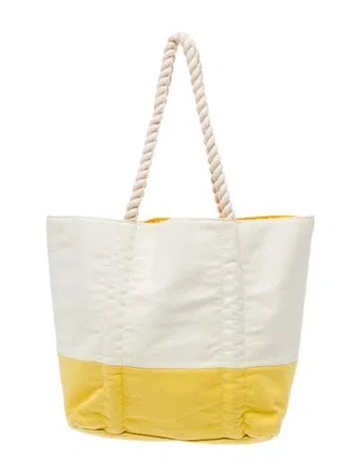 Pre-owned Neiman Marcus Canvas Shoulder Bag In Yellow