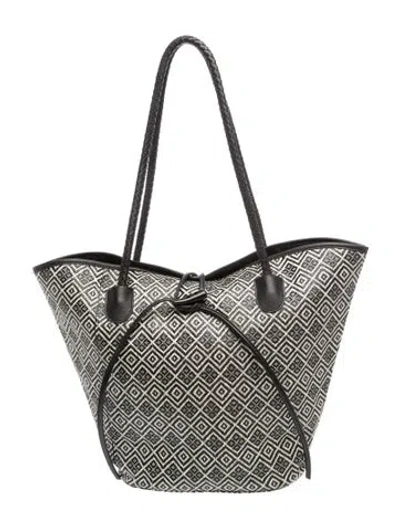 Pre-owned Neiman Marcus Canvas Tote In Black