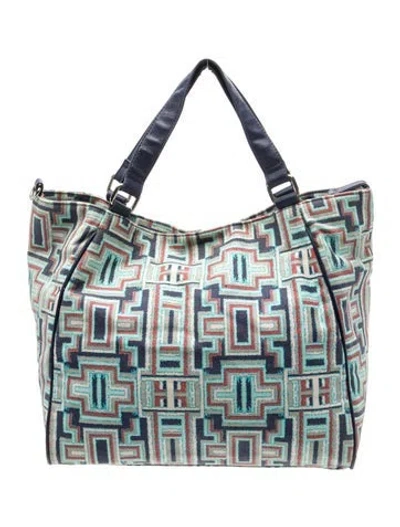 Pre-owned Neiman Marcus Canvas Tote In Blue
