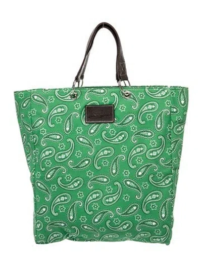 Pre-owned Neiman Marcus Canvas Tote In Green
