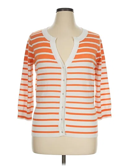 Pre-owned Neiman Marcus Cardigan Sweater In Orange