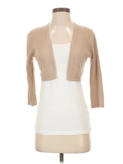 Pre-owned Neiman Marcus Cardigan Sweater In Tan