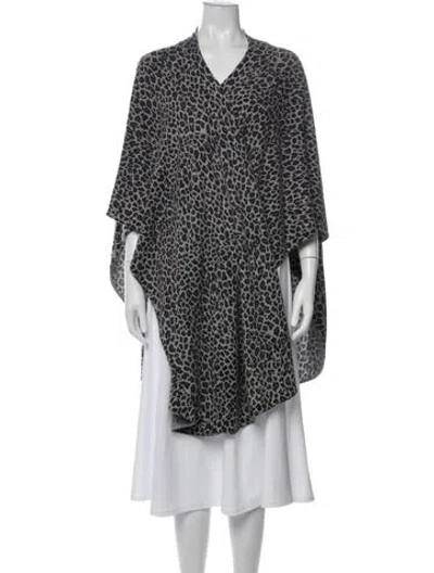 Pre-owned Neiman Marcus Cashmere Animal Print Sweater In Black