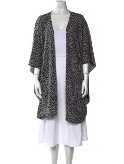 Pre-owned Neiman Marcus Cashmere Animal Print Sweater In Multi