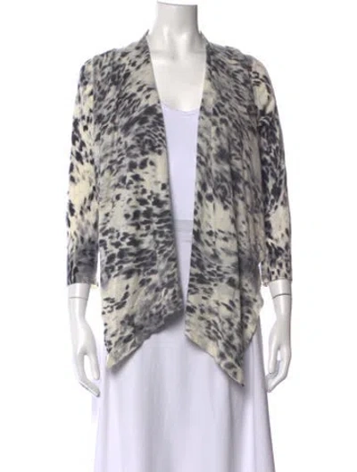 Pre-owned Neiman Marcus Cashmere Animal Print Sweater In Multicolor