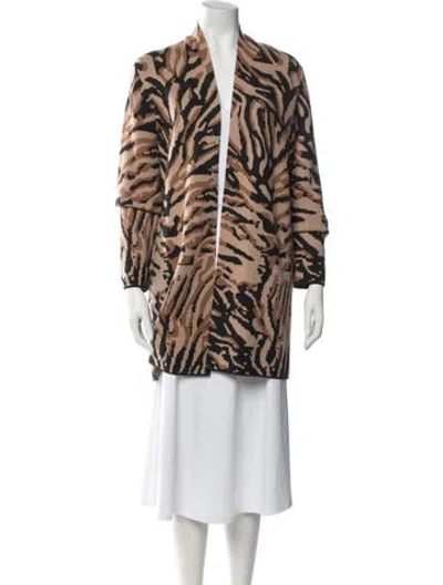 Pre-owned Neiman Marcus Cashmere Animal Print Sweater In Multicolor