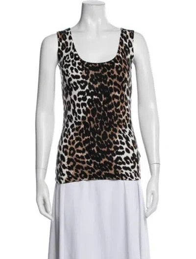 Pre-owned Neiman Marcus Cashmere Animal Print Sweater W/ Tags In Multi