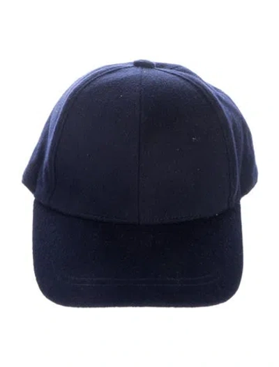 Pre-owned Neiman Marcus Cashmere Baseball Cap In Blue
