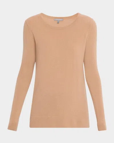 Neiman Marcus Cashmere Basic Crewneck Top In Multi