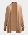 Neiman Marcus Cashmere Basic Open Cardigan In Multi