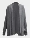 Neiman Marcus Cashmere Basic Open Cardigan In Multi
