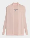 Neiman Marcus Cashmere Basic Open Cardigan In Pink