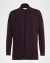 Neiman Marcus Cashmere Basic Open Cardigan In Purple