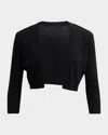 Neiman Marcus Cashmere Basic Shrug In Black