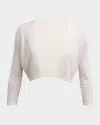 Neiman Marcus Cashmere Basic Shrug In Winter White