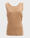 Neiman Marcus Cashmere Basic Tank Top In Multi
