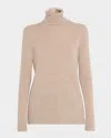 Neiman Marcus Cashmere Basic Turtleneck Top In Brown